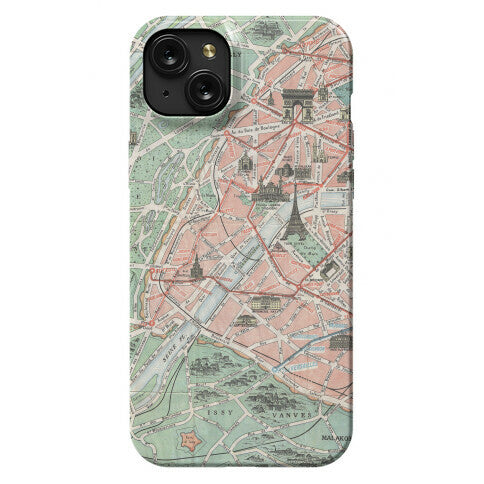 Vintage Paris Map Phone Case